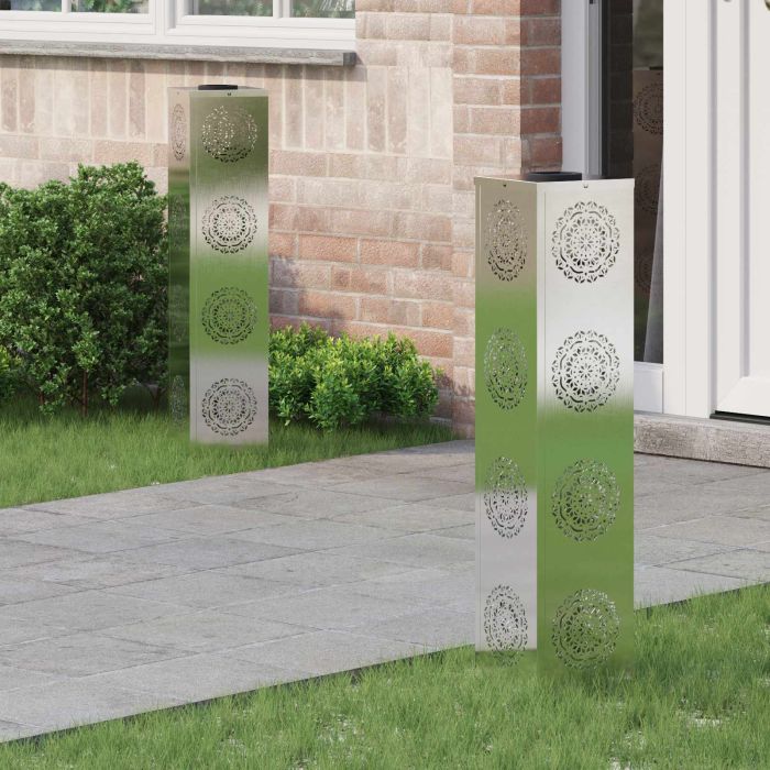 NIEBRO Solar LED Pathway Light 2 pcs Stainless Stainless Steel