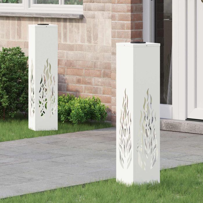NIEBRO Solar LED Pathway Light 2 pcs Cold Rolled Steel - White
