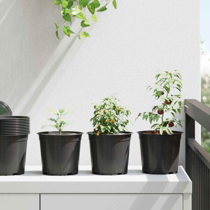 TOHVALE Flower Pot 200 pcs Dia 15x13 cm Plastic - Black