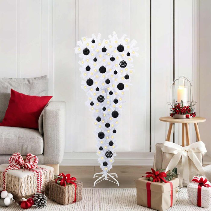 CUDWIN Artificial Christmas Tree with Stand White 120 cm PVC and Steel