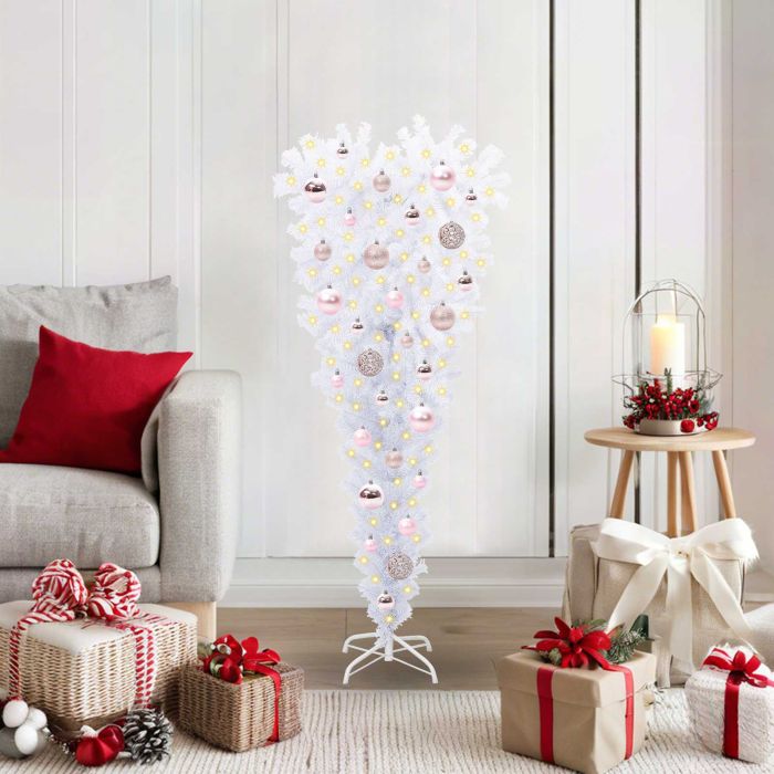 CUDWIN Artificial Christmas Tree with Stand White 120 cm PVC and Steel