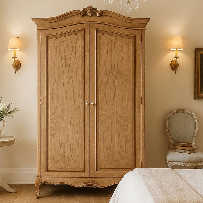 Wardrobe - ALDERBROOK 2 Door Wardrobe Light Wood 119cm