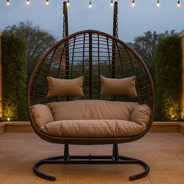 EDGEWORTH 2 Seater Hanging Egg Chair - Black