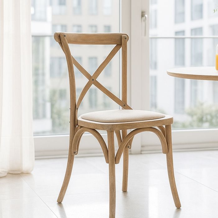 EVERLEIGH Linen Dining Chair Medium Oak- Set of 2