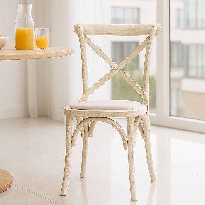 EVERLEIGH Linen Dining Chair Light Oak- Set of 2