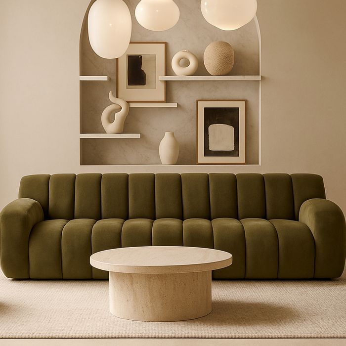 HAMPTON Fabric 3 Seater Sofa - Green