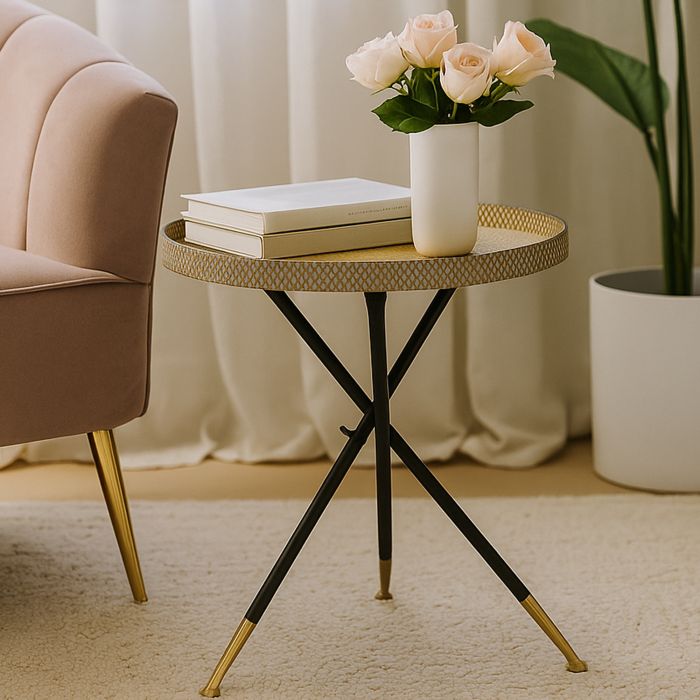 HAZELMERE Metal Side Table - Gold