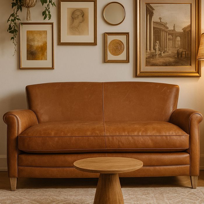 MAPLEWOOD Leather 2 Seater Sofa - Brown