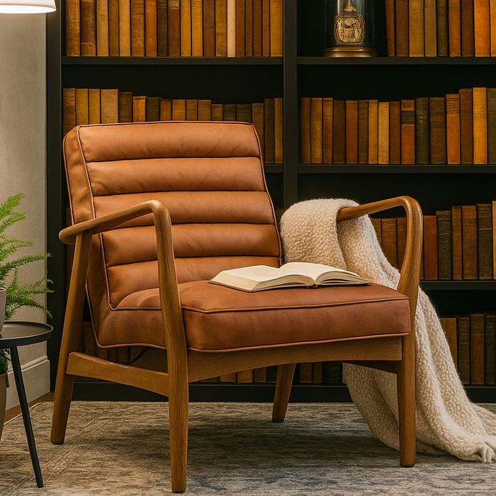 RAVENSCROFT Leather Armchair Vintage Brown