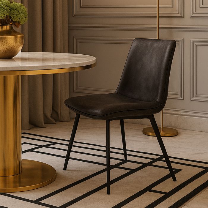 ROSEHAVEN Faux Leather Dining Chair Grey - Set of 2