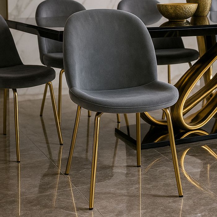 THORNWOOD Dining Chair Light Grey Velvet - Set of 2