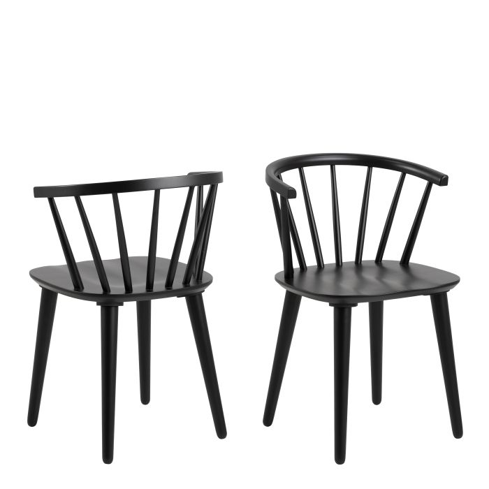 INSA Dining Chair in Black Set of 2