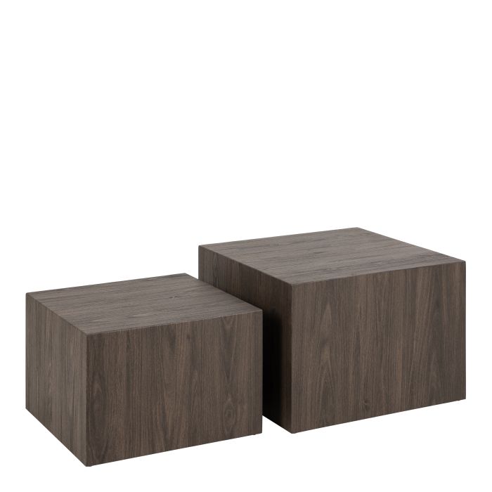 DISA Square Coffee Table Set in Smoked Ash