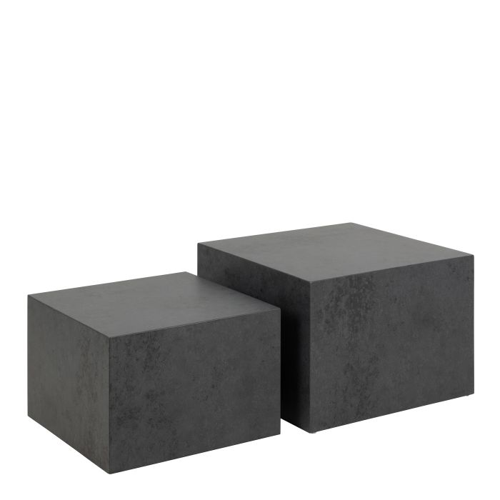 DISA Square Coffee Table Set in Black Ocean Rough Paper