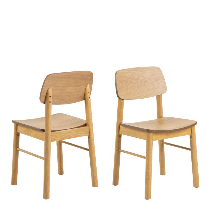 BOLT Dining Chair in Matt Oak Set of 2