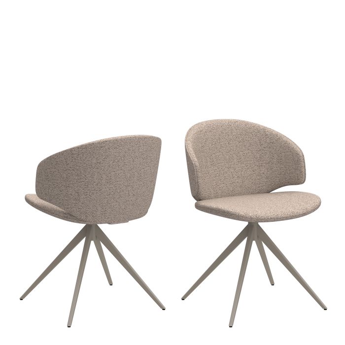 ENNIE Swivel Beige Dining Chair