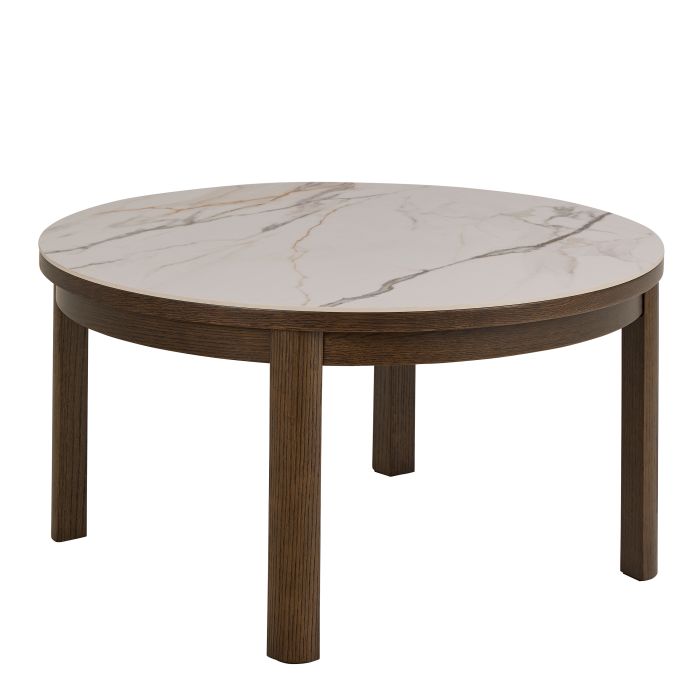 SOUTHA Round Coffee Table in Cream Ceramic