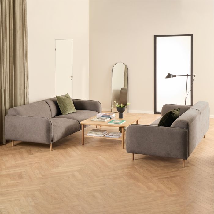 Sofa Set - WESTRYNE Fabric 3 Seater Sofa Set - Brown