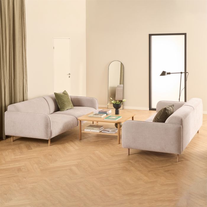 Sofa Set - WESTRYNE Fabric 3 Seater Sofa Set - Beige