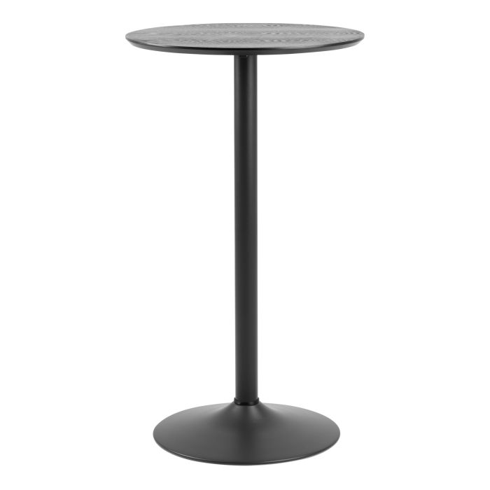 Ibiza Tall Round Bar Table with Black Ash Top and Matt Black Base