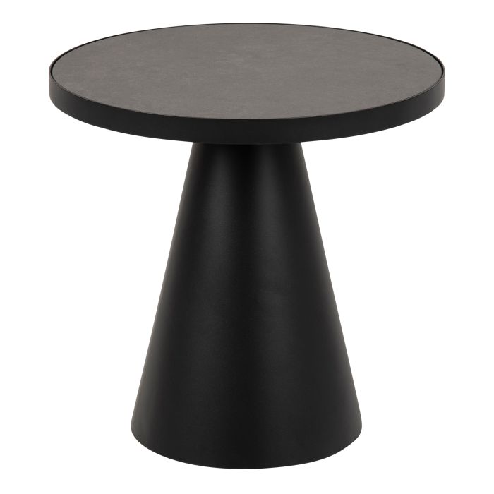SOIL Round Ceramic Coffee Table in Black 45,7x45cm