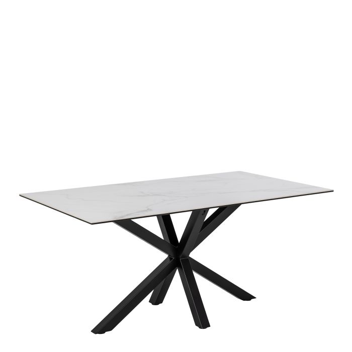 FUMES Dining Table in Ceramic White