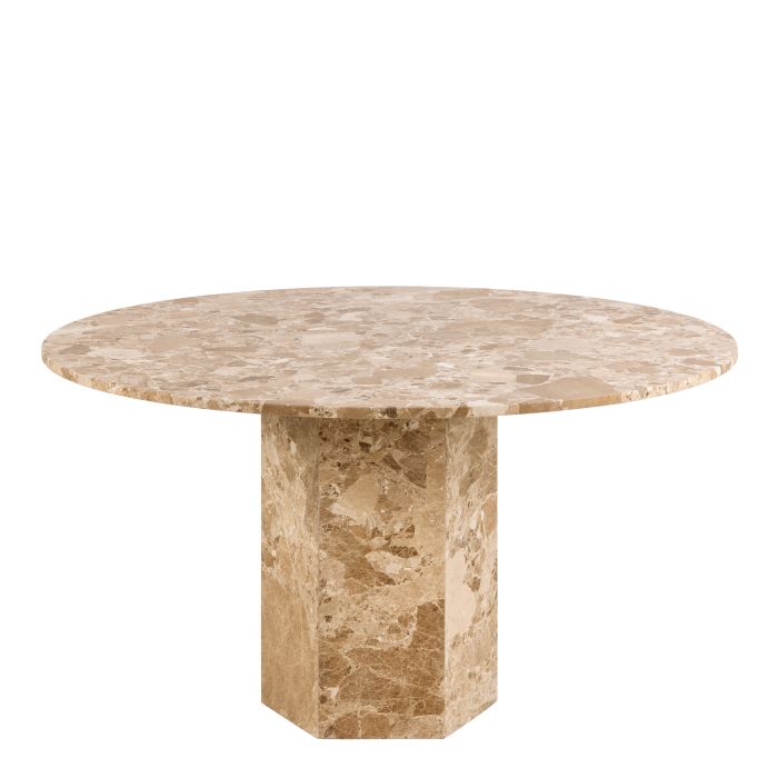 Dining Table - NAXOS Round Dining Table Brown 130cm