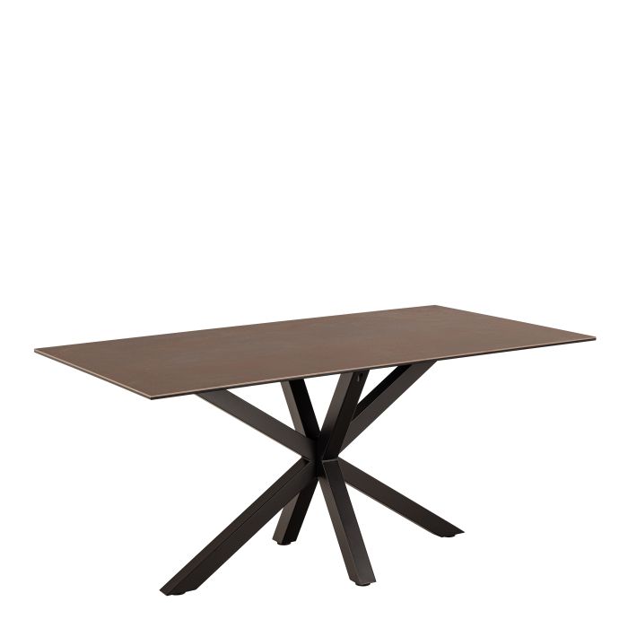 FUMES Dining Table in Ceramic Rusty Brown