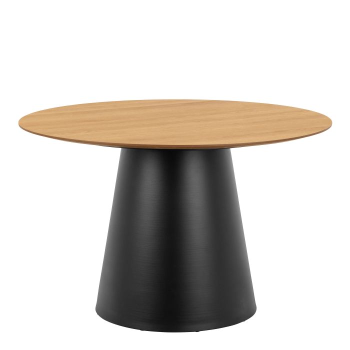 SOIL Round Dining Table in Oak/Black 120x75cm