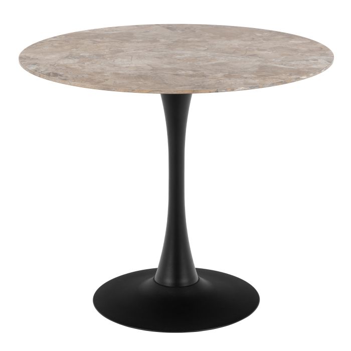 MONA Ceramic Round Dining Table Brown/Black 90x75 cm