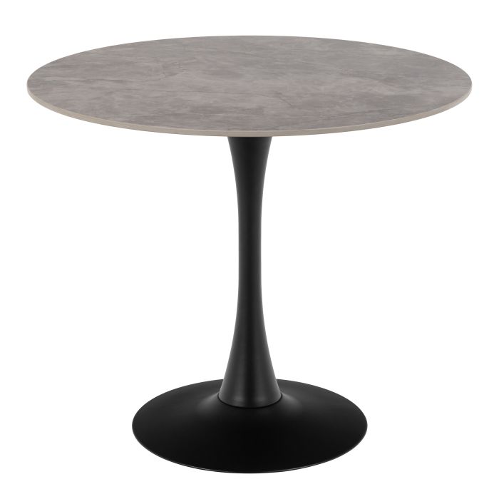 MONA Ceramic Round Dining Table Grey/Black 90x75 cm