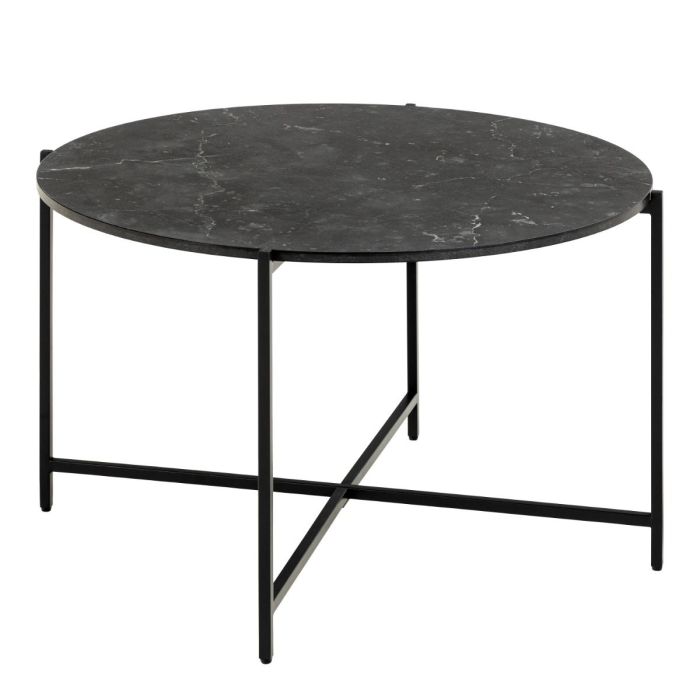 LAMOA Round Coffee Table in Matt Black