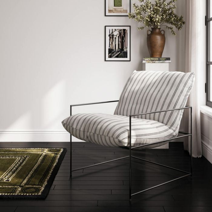 RIVERTON Twill Armchair - Chalk Stripe