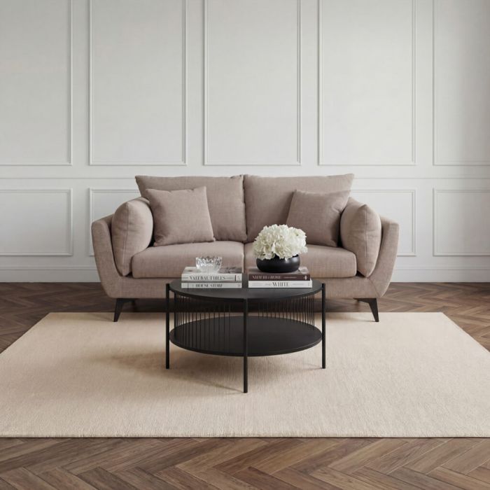 CAVERTON Chenille 2 Seater Sofa - Taupe