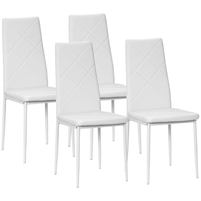 HERON Set of 4 Faux Leather Dining Chairs White