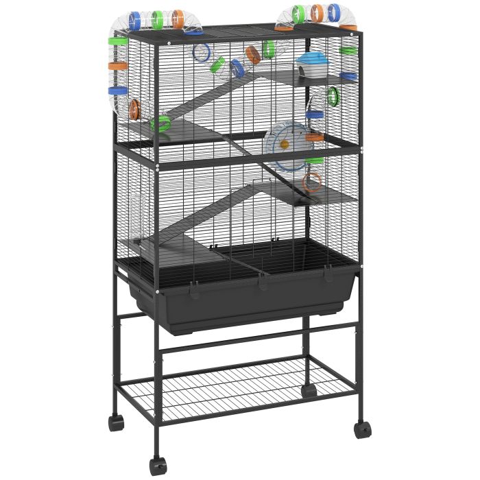 PAWSTER Large Hamster Cage 5 Tier with Storage Shelf