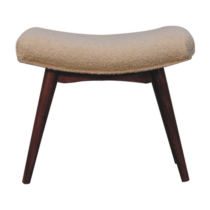 CROMER Honey Caramel Boucle Cream Curved Bench