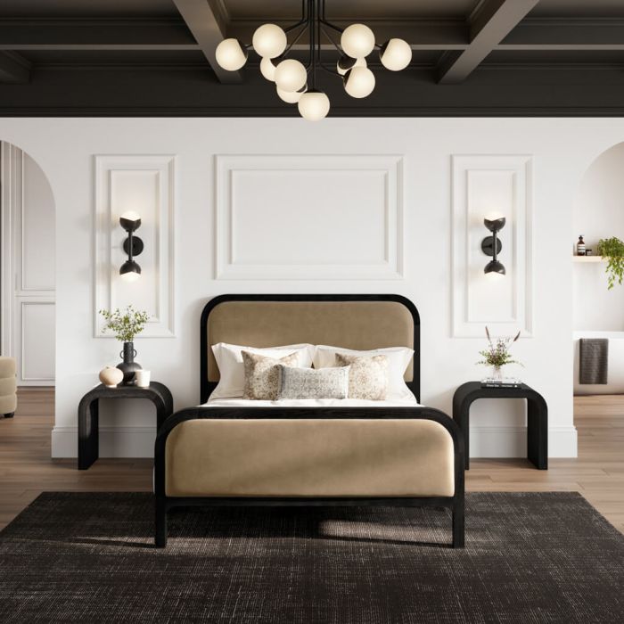 IVERNA Double Velvet Bedframe - Mole