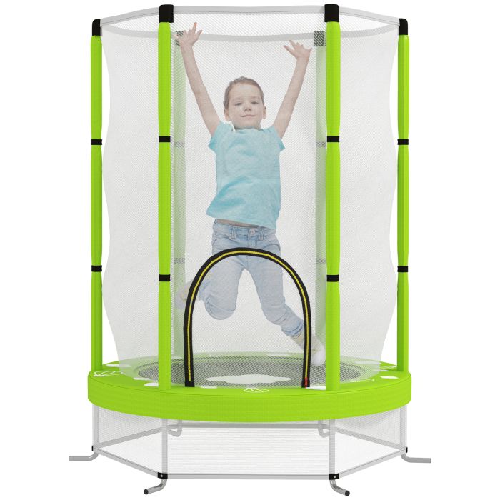 AIVAGO 4.6ft Toddler Trampoline w, Safety Enclosure Net Green