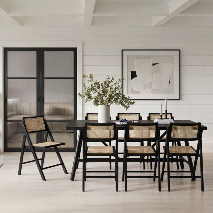 LUCIEN Dining Table Set with 6 Chairs - Black