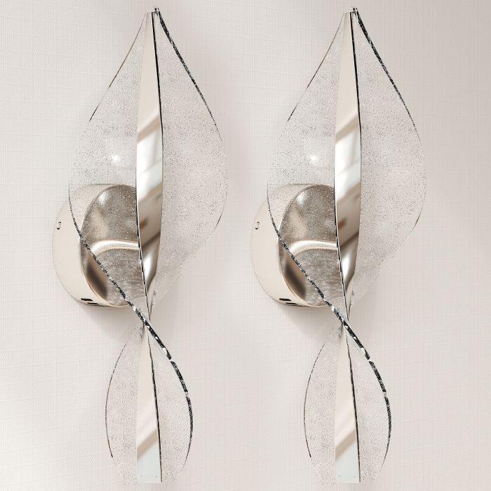 HERON Led Wall Lamp 2 Pack Modern Indoor Spiral Wall Light Silver Tone