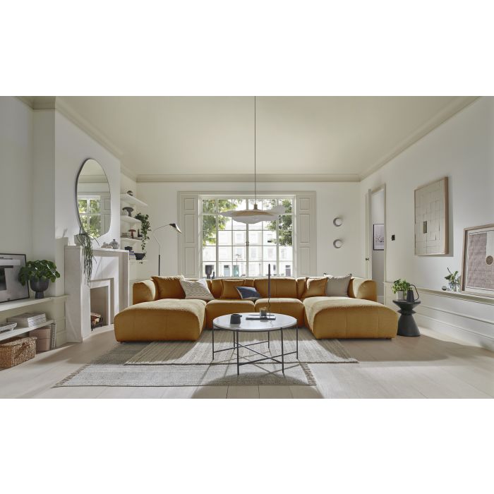 Corner Sofa - ESSAOUIRA Fabric 4 Seater U Shaped - Jungle Green