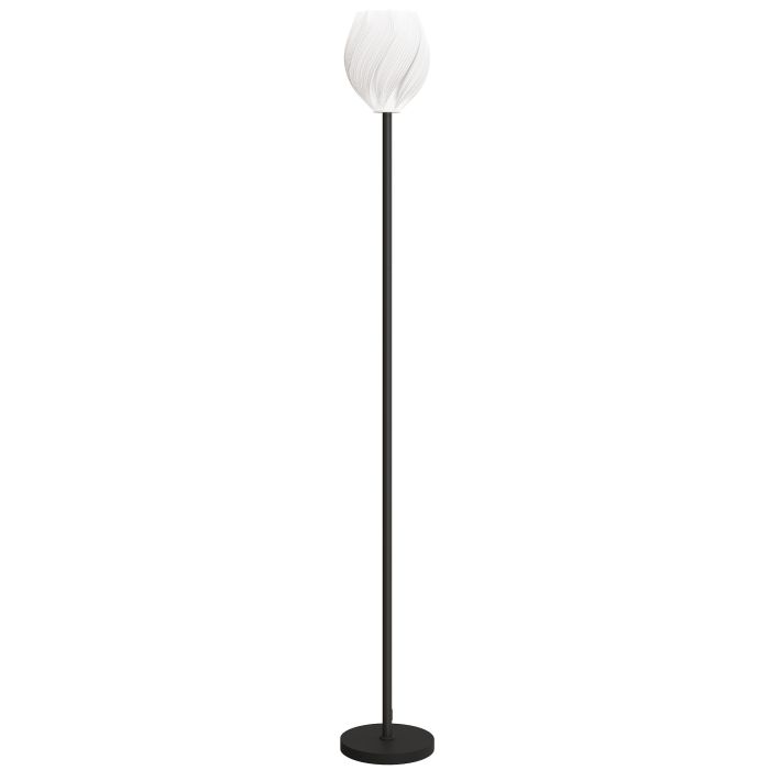 HERON Flower Floor Lamp Modern Standing Lamp with Rose Shade & Foot Switch White