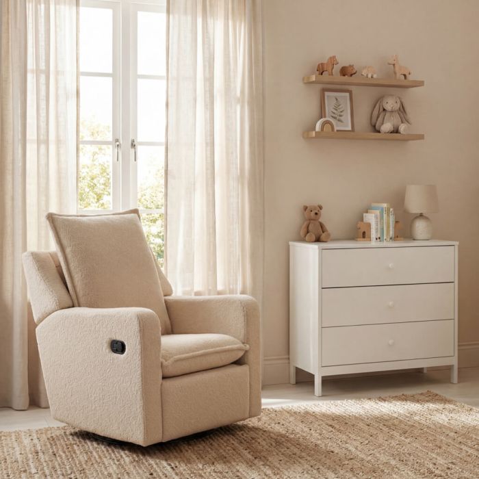 NORVALE Teddy Fabric Nursing Chair - Oat