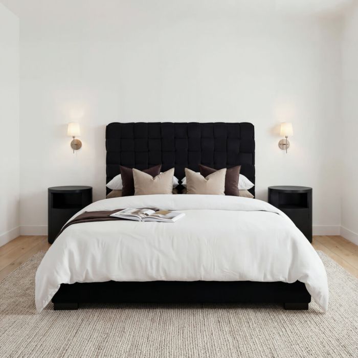 PALADORA Kingsize Velvet Bedframe - Black