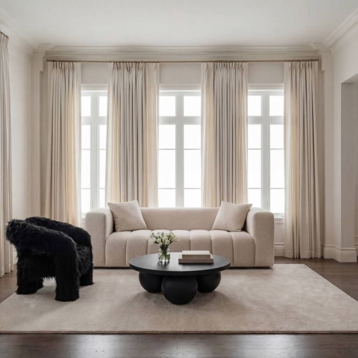 MARIVELLE Chenille 3 Seater Sofa - Oyster