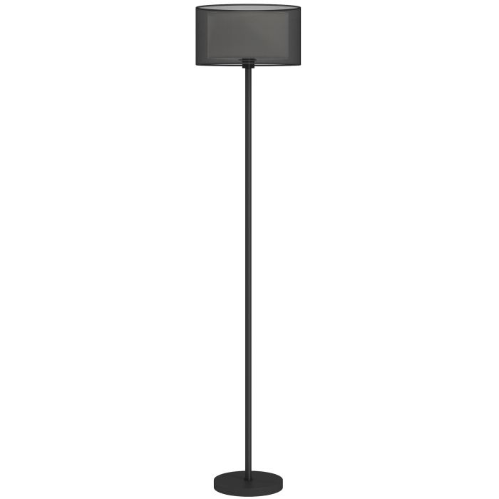 HERON Floor Lamp Modern Standing Lamp with Double Layer Shade Black