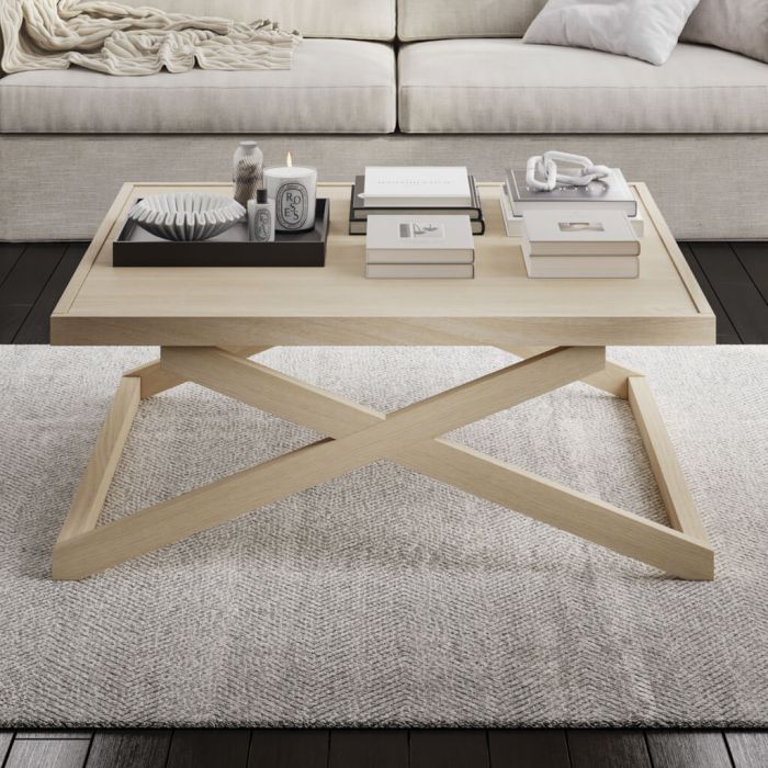 SAVELLE Wooden Large Coffee Table - Blonde
