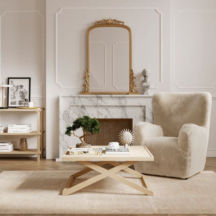 SAVELLE Wooden Small Coffee Table - Blonde