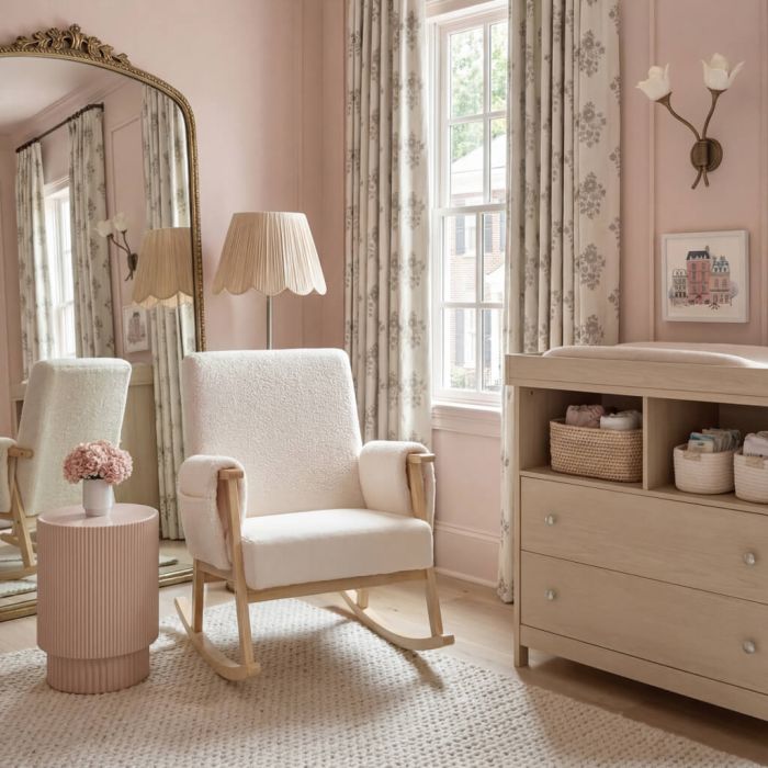 EVERLORE Teddy Fabric Nursing Chair - Off White